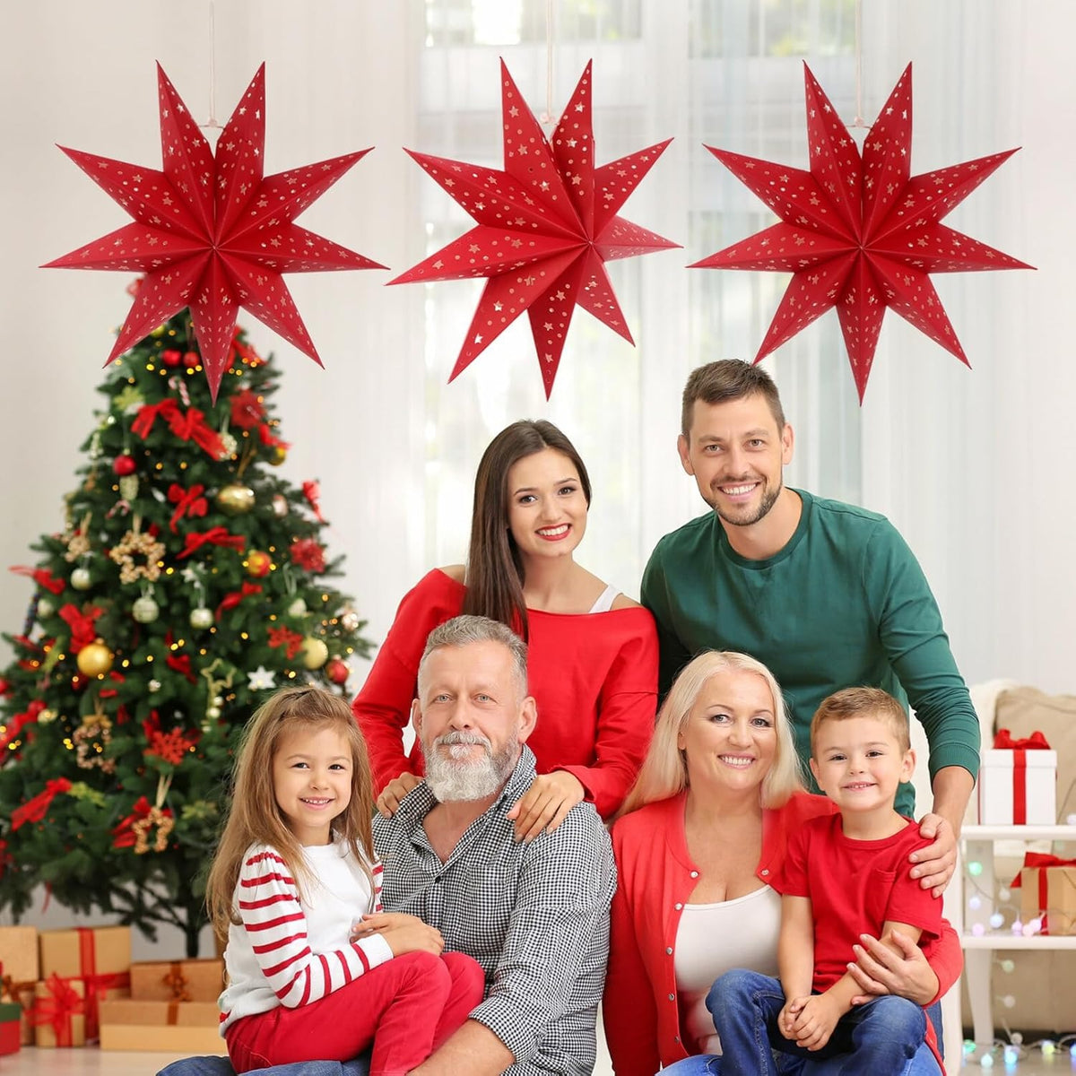 🎄2025 Christmas On Sale✨Christmas Poinsettia Star Lantern
