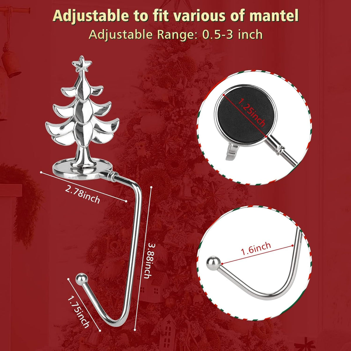 🎄2025 Christmas On Sale🐈4 PCS Christmas Stocking Holders for Mantle