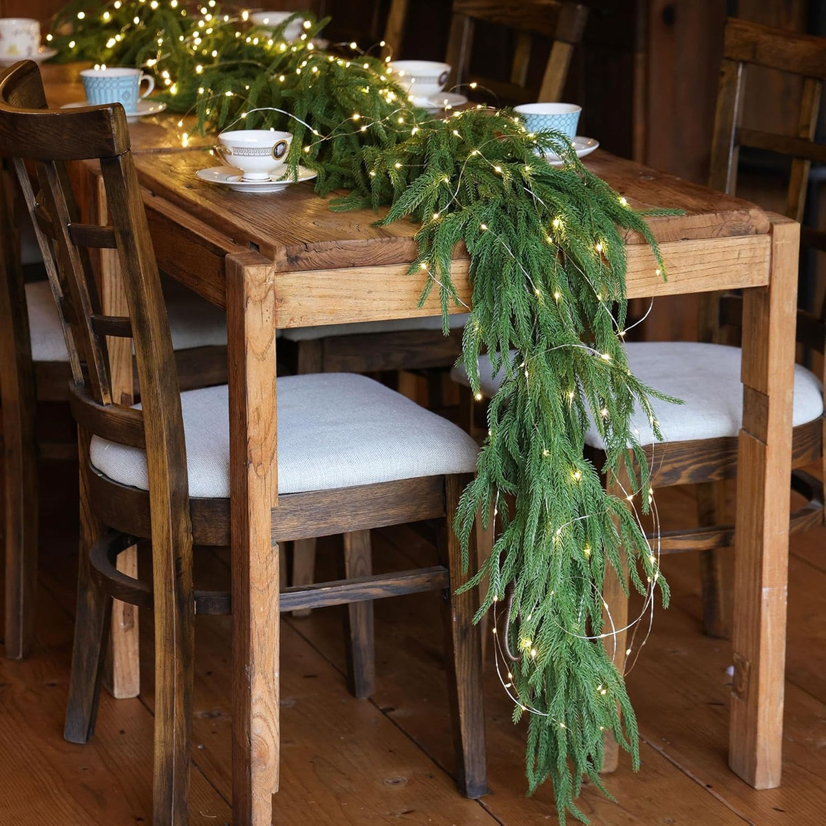 🎄Early Christmas Sale🔥Pre-Lit Artificial Norfolk Pine Garland
