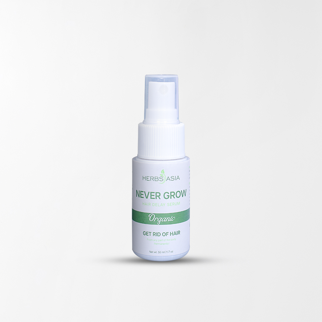 🌿 HerbsAsia Never Grow Hair Delay Serum | Organic Permanent Hair Inhibitor