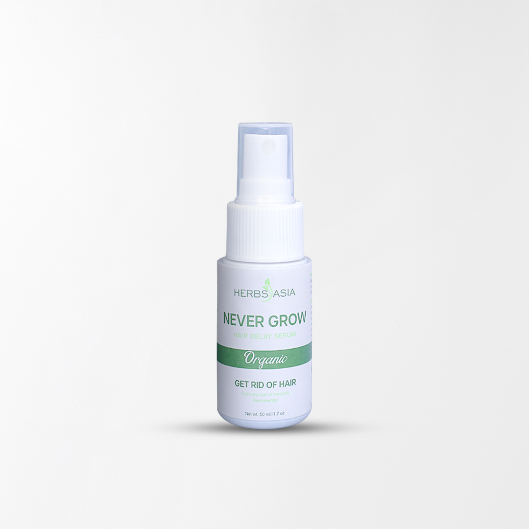 🌿 HerbsAsia Never Grow Hair Delay Serum | Organic Permanent Hair Inhibitor