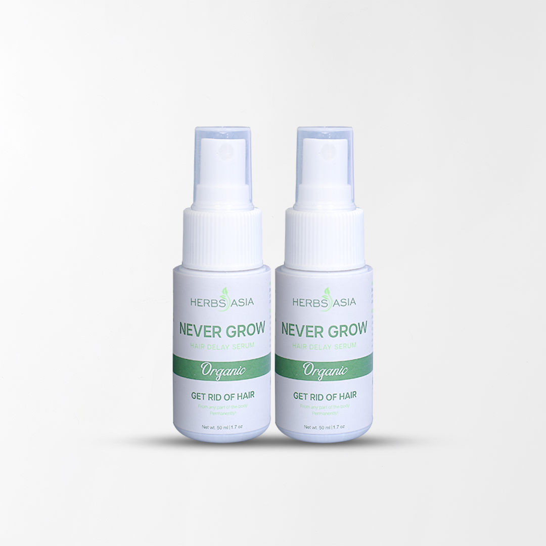 🌿 HerbsAsia Never Grow Hair Delay Serum | Organic Permanent Hair Inhibitor