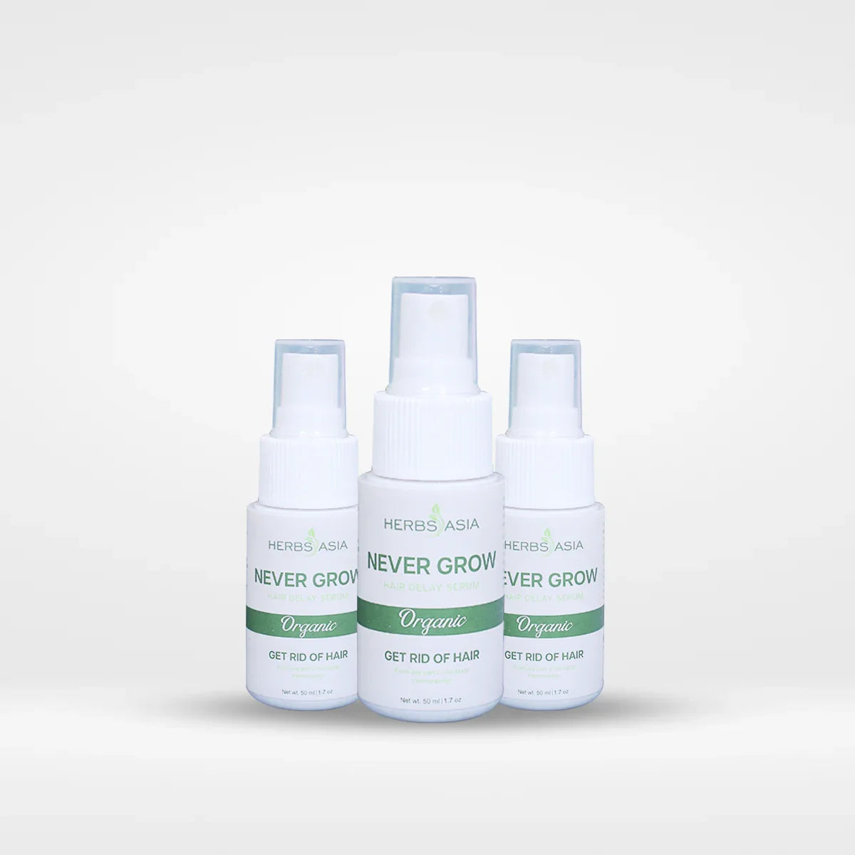 🌿 HerbsAsia Never Grow Hair Delay Serum | Organic Permanent Hair Inhibitor