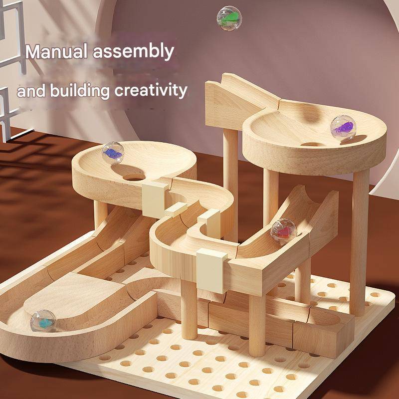 Montessori Marble Run Wood – Creative Construction Fun